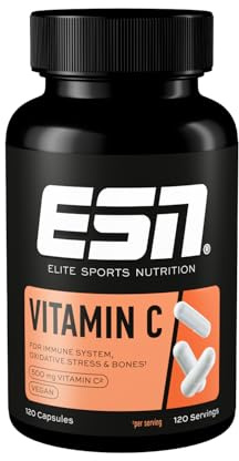 ESN Vitamin C, 120 Kapseln, 500 mg Vitamin C pro Kapsel, hochdosiert, vegan - made in Germany