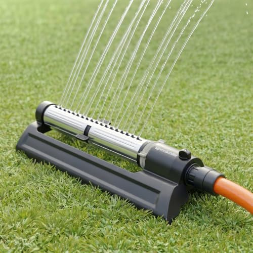 Björn&Schiller Oscillerande gräsklippare, fyrkantig sprinkler med 18 munstycken, justerbar automatisk trädgårdssprinare, bevattningsyta upp till 180 m², sprinkler för trädgårdsbevattning, inkl. filter