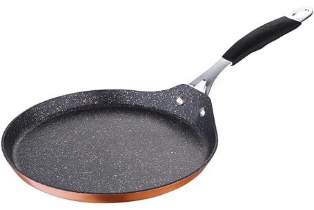 Bergner Infinity Chef Sartén de Inducción para Crepes, Aluminio Forjado, Bronce, 24x4x36 cm