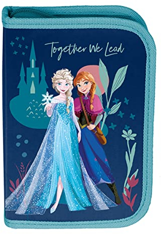 Theonoi Eiskönigin Frozen Kinder Federmäppchen Federtasche Federmappe Mäppchen Etui 2 Fach gefüllt Schulzubehör Einschulung Mädchen (Frozen II)