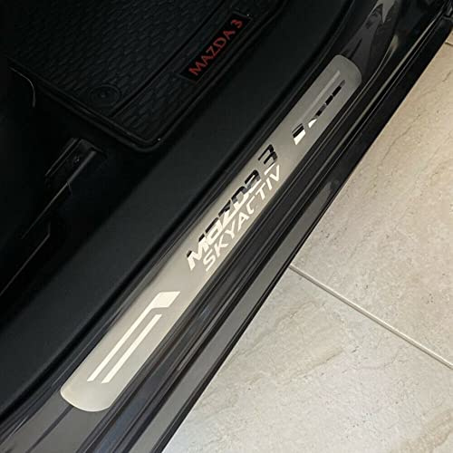 GZBFTDH Protector Umbral Coche, para Mazda 3 2015-2022 Car Accesorios, Auto Piezas Parts Acero PláStico Inoxidable DecoracióN para Estribos Protectoras