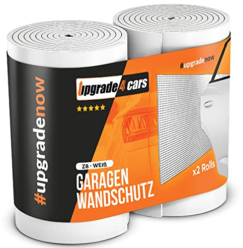 Upgrade4cars Protector Pared Garaje Blanco |2 x Protectores Puertas Panel Columnas | Paragolpes para Garajes | Protección Pilares Parking