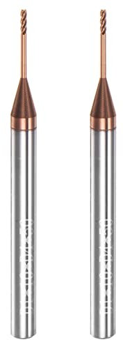 sourcing map 2pcs Square Nose End Mill 4mm Shank 1mm x 10mm AlTiSin Coated Solid Carbide Long Reach Extended Neck 4 Flutes CNC Router Bit Milling Cutter for Stainless Steel Hardened Steel