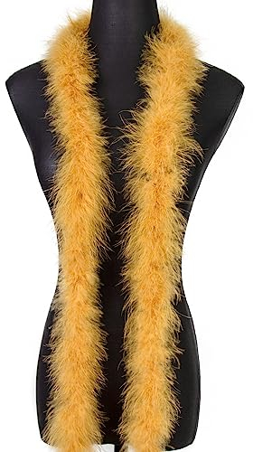 wangruida 2 Yards 20 g Kamel, Flauschige Marabu-Federboa für DIY Craft Sewing Trim Home Hochzeit Party Weihnachtsdekoration