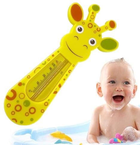 Thermomètre de bain pour bébés, girafe thermomètre bébé mouillé, facile à ranger thermomètre à eau pour bébé avec trous pour suspendre supérieurs, adapté pour le bain, 5,98 x 2,75 x 0,2 in