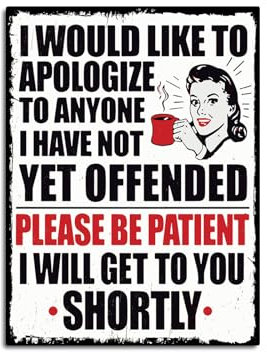 Funny Kitchen Sign Appology Theme Retro style metal tin sign/plaque shabby Chic Home decor (10 X 8)