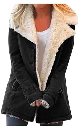 Warehouse Deal Retourenware, Damen Sale, Damen Winterjacke Warm Plus Jacke Warm Damenmantel Winterverschluss Plushknob Damenmantel Aus Verbundwerkstoff Damen Mantel Wolle Winter, Deal Des Tages
