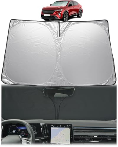 [Update] GAFAT Compatible con Renault Rafale/Espace 6 IV 2024-2026 2027 Protección Solar para Parabrisas Interior, Rafale 2025 Accesorios Parasol, Refrigeración, Protección UV, UPF 50+