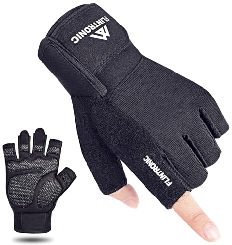 flintronic Guantes Gimnasio, Guantes Transpirables y Antideslizantes para Levantamiento de Pesas, Ciclismo, Entrenamiento, Crossfit, Fitness -S