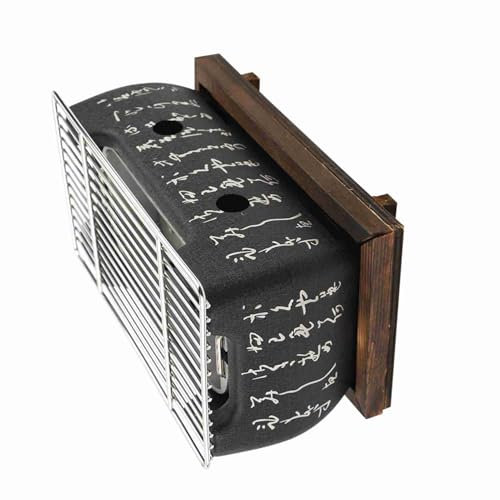 Irfora Stove Forno a Cottura Barbecue Portatile, Stufa a Carbone Giapponese per Campeggio per Campeggio, Griglia in Acciaio Inossidabile con Vassoio in Legno, Materiale in Alluminio e