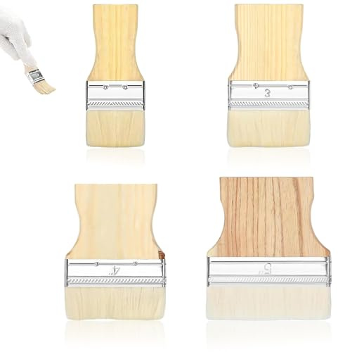 4 PCS Large Paint Brush, Paint Brushes 2/3/4/5 Inch Wide Paint Brush Flat Paint Brushes for Painting Artist Painting Walls Canvas Deck