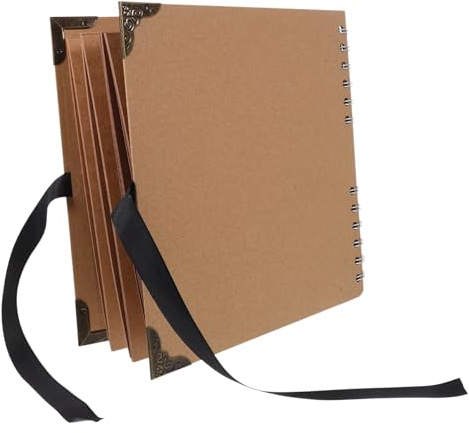 Veemoon Álbum de Fotos DIY de Páginas con Esquinas Protectoras Diseño Kraft Minimalista para Scrapbooking Bodas y con Capacidad para Recuerdos Especiales