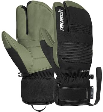 Reusch Andy R-TEX XT Lobster Gants de Ski Unisexe à 3 Doigts – Isolation R-LOFT – Paume en Cuir de chèvre – Imperméables, Coupe-Vent, Respirants – Sports d'hiver pour Homme et Femme