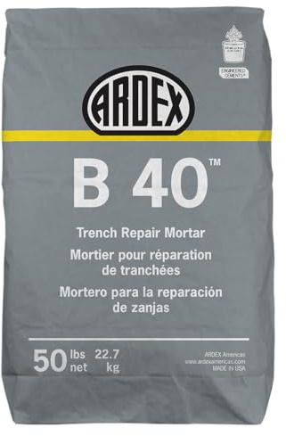 Ardex B 40 Trench Fast-Setting, Horizontal Concrete Repair Mortar, 50 lbs Bag, 45777