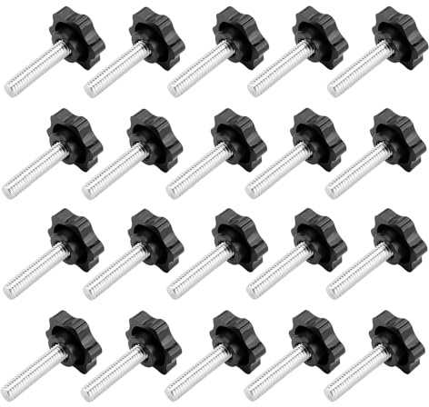 20 stycken stjärnskruvar, M6 x 40 mm stjärnhuvudskruvar, räfflad skruv, vingskruv, stjärnhuvud klämknapp, vingskruvar, klämskruv för mekaniska instrumentutrustning