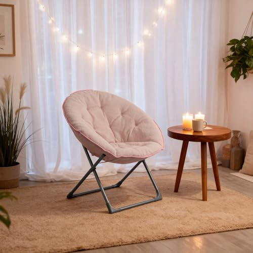 BLUON HOME Sillón plegable redondo, sillón de relax, sillón de relax, sillón de orejas, sillón de lectura, para dormitorio, dormitorio, dormitorio, apartamentos, zonas de relajación, jardines y patios