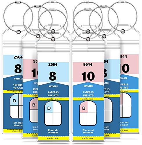 GreatShield Porta Etichette per Bagagli da Crociera (8 Pezzi) Porta Etichette da Crociera con Chiusura a Zip e Anelli in Acciaio, Custodia in PVC Resistente alle intemperie per Cruise Line