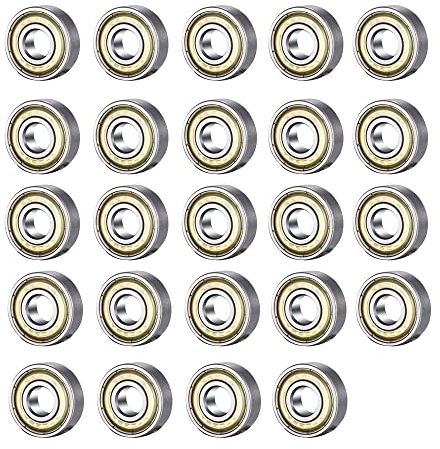24 Stück Kugellager, 608 ZZ Kugellager, Double Shielded Miniatur Rillenkugellager, für Skateboards, Roller, Inline Skates
