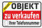 INDIGOS UG - Aluverbundplatte Schilder 3mm - Sicherheit - Objekt zu verkaufen - Privat - mit Ihrer Telefonnummer - Wunschtext - 600x400 mm - Hotel, Firma, Schutz, KITA, Arzt, Praxis, Wohnung