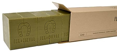 Fer à Cheval - Véritable Savon de Marseille à l'huile d'olive (100% d'huile d’olive) 4KG (10 SAVONS de 400GR)