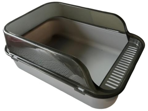rockible Arenero para Gatos, Caja de Arena con diseño Moderno, Gris