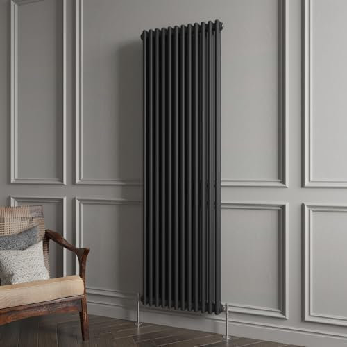Huibathroom 1800x560mm Tall Black Cast Iron Vertical Double Column Traditional Central Heating Horizontal Radiators