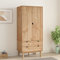 KOIECETA Kleiderschrank Garderobenschrank Garderobe Schlafzimmerschrank Hochschrank Holzschrank Schrank Braun 76,5x53x172 cm Massivholz Kiefer