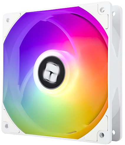 TR L-C12CW-S Ventola di raffreddamento per alloggiamento ARGB bianca da 120 mm, ventola per computer silenziosa PWM a 4 pin con cuscinetto S-FDB incluso, ventola di raffreddamento fino a 1550