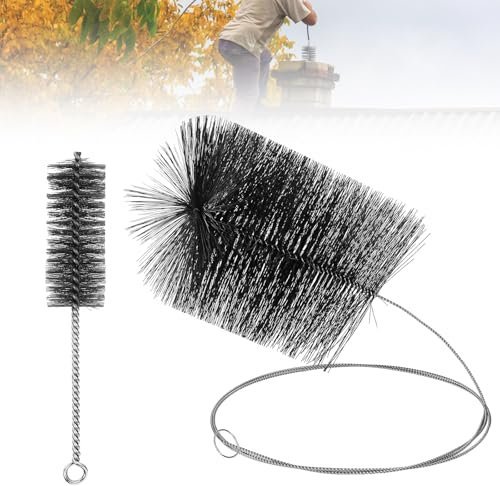 Juego de 2 cepillos de 30/200 cm para tubo de estufa, chimenea, escoba para chimenea, tubo de humos y caldera