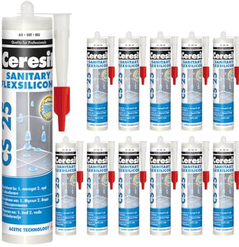 Sanitär Silikon Sand Beige für Innen und Außen Bad und Küche - Schimmel und Pilzschutz- UV- Beständig gegen Reinigungsmittel - dauerhafte Elastizität Bahama Beige (12 x 280ml)