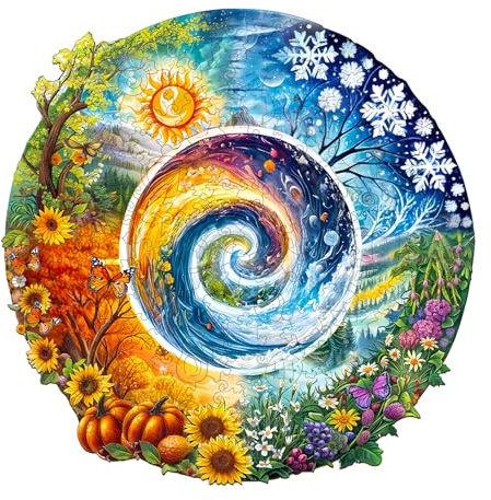 Funnli Holzpuzzle Erwachsene, 285 Stück Lebensjahre Holz Erwachsene, Wooden Puzzle Einzigartige Form Puzzleteile, Puzzle Holz 14+ mit Geschenkbox aus Holz（L-34 * 33.8cm）