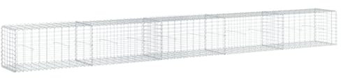 Gabion avec couvercle, 500 x 50 x 50 cm, fil de fer inoxydable, entretien du jardin, durable et résistant aux intempéries, idéal pour l'aménagement du jardin et la délimitation de terrains