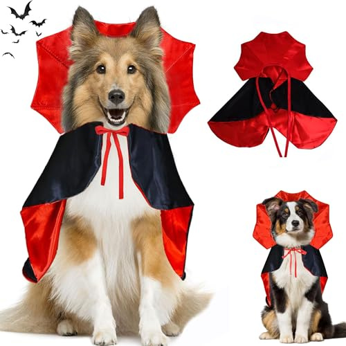 LIBRNTY Cucciolo Cloak Halloween,Mantello da Vampiro per Animali Domestici,Vampiro Costumi per cani di piccola taglia,Cane Gatto Vampiro Costumi,Adatto per Halloween,Natale,Feste