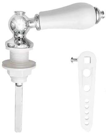 Ceramic Toilet Flush Handle, Universal Fit Lever with Anti-Slip Grip, Rust-Resistant Toilet Flush Handles for UK Bathrooms, Traditional Design WC Tank Hand-le Replacement