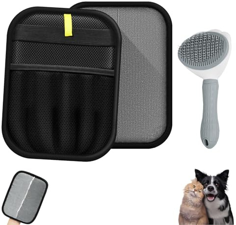 ORHOMELIFE 2 stycken djurhårsborttagare, handskar och kattborste, hundborste
