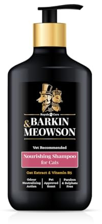 Barkin & Meowson Nourishing Shampoo for Cats 350ml / 11.83 fl.oz - Oat Extract for Sensitive Skin, Pet-Friendly Scent