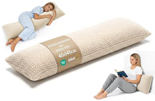 Totsy Baby Cuscino gravidanza e allattamento Bouclé 145cm – supporto lungo per letto Perfetto per il relax e il sonno Aiuta il riposo e la postura Ideale per maternità certificato Oeko-Tex