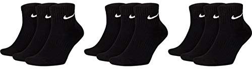 Nike 9 Paar Herren Damen Kurze Socke Knöchelhoch Weiß Schwarz Sparset SX7667 Sportsocken Größe 34 36 38 40 42 44 46 48 50, Größe:42-46, Farbe:schwarz/schwarz/schwarz