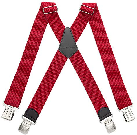 HBselect Hosenträger Herren mit 4 starken Clips 4 cm breit X-formoig elastisch einstellbar Länge für Damen Buro