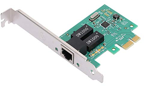 Tarjeta Gigabit, Adaptador de Tarjeta de WiFi Ethernet Gigabit Pci-E Verde, Tarjeta Red PCI Adaptador de LAN Gigabit 10/100/1000Mbps