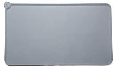 OUTLETISSIMO® Tappetino Grigio Cane Gatto in silicone sotto ciotola per cani gatti antiscivolo per ciotola cibo 47x30cm
