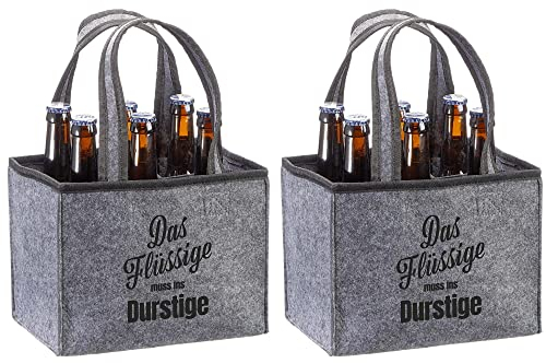 Novaliv Lot de 2 porte-bouteilles, 6 bouteilles de bière, le liquide doit être inséré dans un sac à main solide en feutre pour homme 22,5 x 15 x 14 cm (L x l x H)