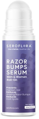 Seroflora Razor Bumps Tratamiento para mujeres – Tratamiento de cabello encarnado – Bump de afeitar para zona del bikini – Después del afeitado y la depilación con cera – Roll-On, cara, piernas