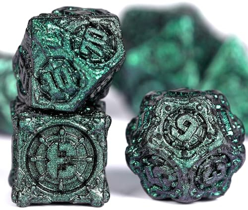 HKDZ Dnd Dice 7Pcs Set, Polyhedral Rpg D&d Role Playing Table Game Dungeons and Dragons Mtg Pathfinder Metal D&d Toys Set