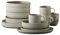 Studio Round North Geschirrset 4 Personen, Steingut Geschirr Set, 16-Teilig, Tafelservice Steingut im Dänischen Design, Spülmaschinengeeignet & Mikrowellengeeignet, Moss