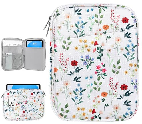 Dadanism 9-11 Zoll Tablet Tasche Hülle für iPad Air/Pro 11, iPad (A16) 11. Gen 11, i-Pad 10. Gen 10,9 Air 5/4, i-Pad 9/8/7. Gen 10,2, Galaxy Tab A9+ 11/S9 FE 10,9, Tab M11 11, Blühende Blumen