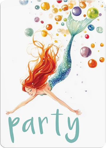 PACKLIST Biglietti d'invito per compleanni e feste – 12 biglietti di compleanno personalizzati con sirena per la tua festa! Con questo Invito la Celebrazione sarà un Successo. Let´s PARTY!
