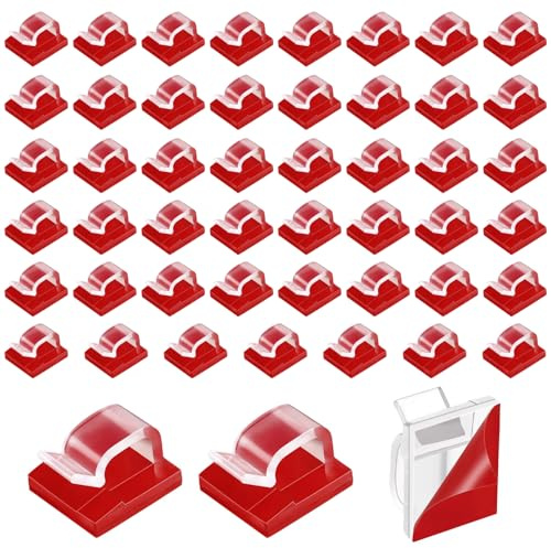 Eupneicu Fermacavi [50 Pezzi], Clip Per Cavi Da Esterno, Clip Per Cavi Autoadesivi, Per La Gestione Dei Cavi, Tv, Pc, Scrivania, Casa, Ufficio [Trasparente]