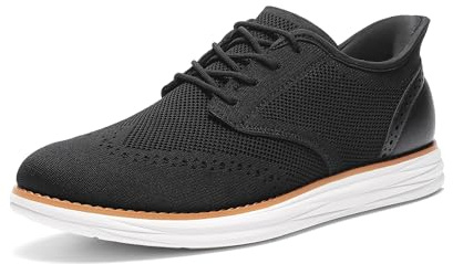 Bruno Marc Baskets Oxford Homme en Tricot Respirant,Size 42,Noir