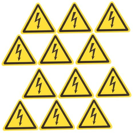 Ciieeo 12pièces Étiquettes Autocollantes De Sécurité Panneau Haute Tension Avertissement Risque Choc Électrique Pour Panneau Électrique Triangle Usage Industriel Domestique